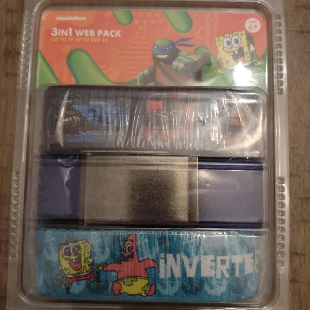 Nicolodeon Spongebob Squarepants, Ninja Turtles 3 in 1 web pack belts